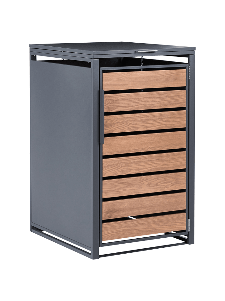 Mülltonnenbox POLICORO in Grau/Braun - (W) 69 x (H) 116 x (L) 80 cm