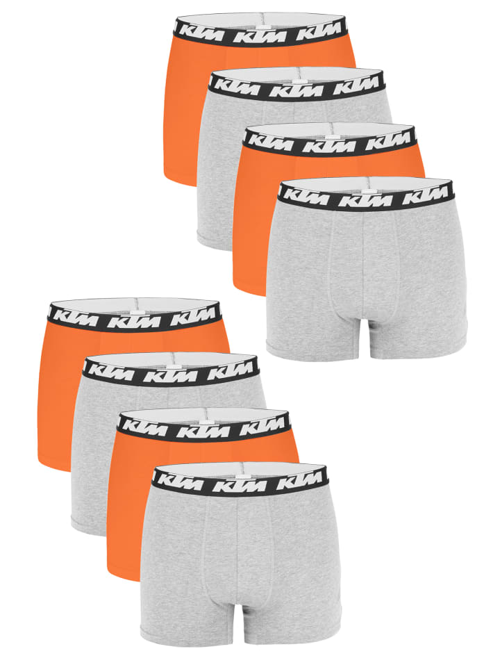 Boxershorts 8er Pack Boxer Man Cotton in Light Grey / Orange