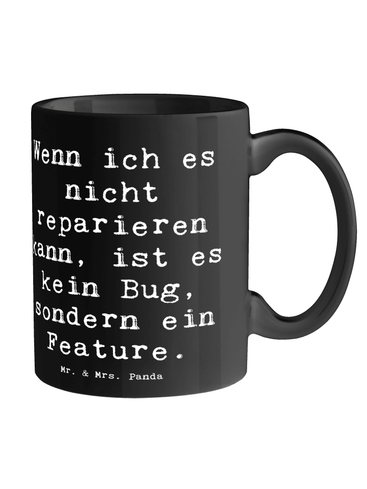 Tasse Spruch Feature Charme mit Spruch in Schwarz