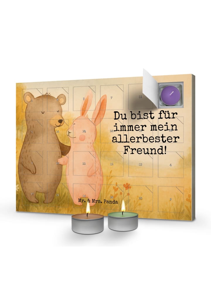 Adventskalender Bär und Hase Umarmen Design mit... in Weiß