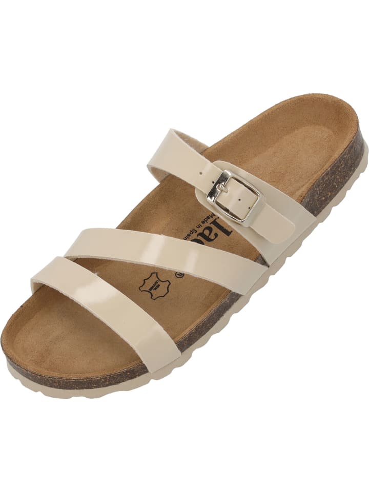 Pantoletten Ikaria in Beige Lack/Beige