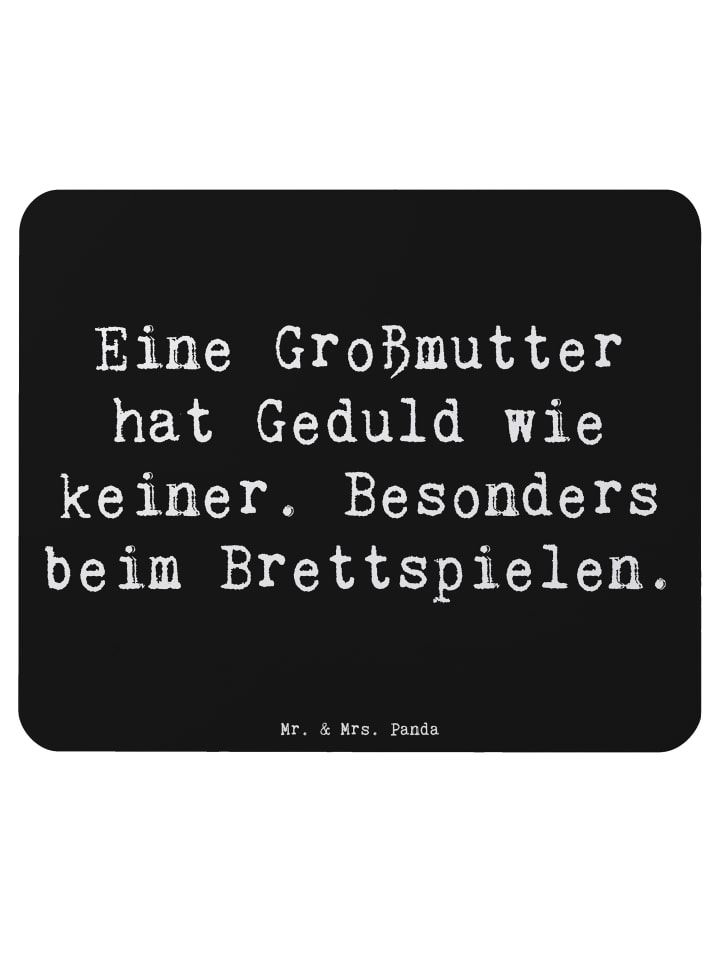 Mauspad Großmutter Geduld mit Spruch in Schwarz