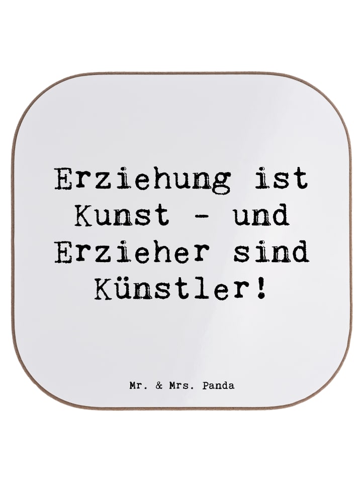 Untersetzer Glas Spruch Erzieher Künstler mit S... in Weiß