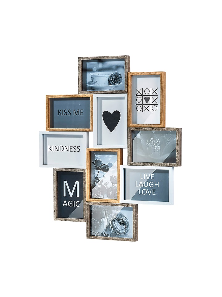 Bilderrahmen Collage HEART in Braun