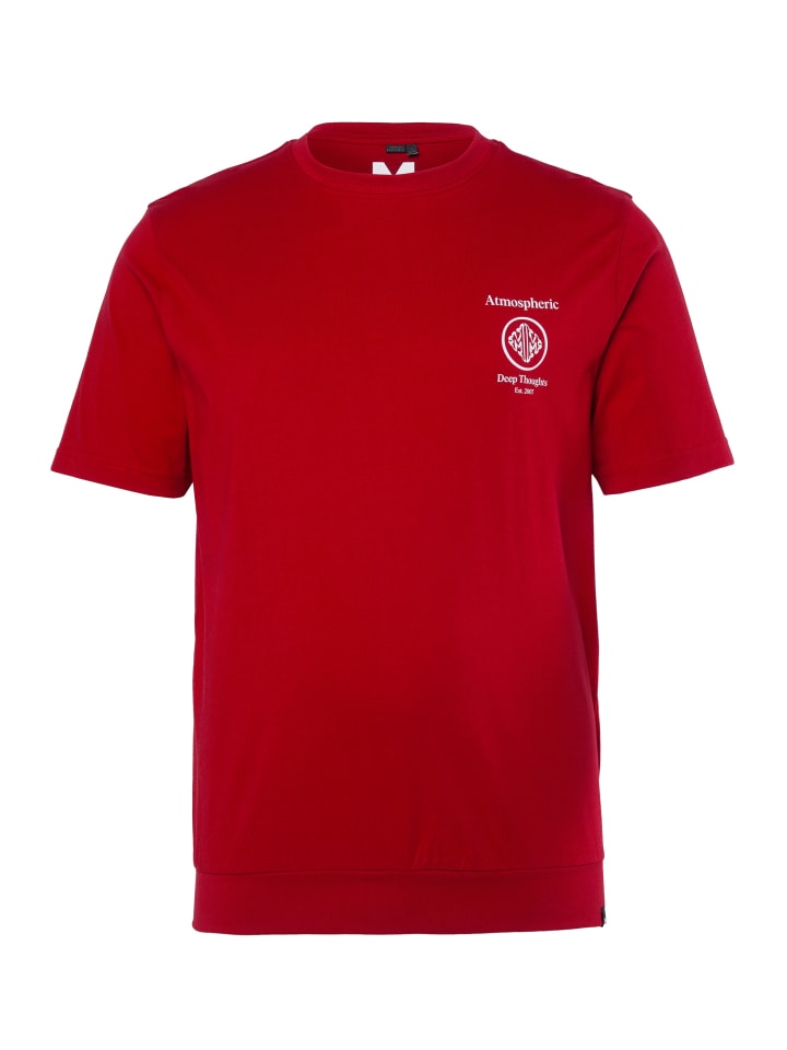 Kurzarm T-Shirt in rubinrot