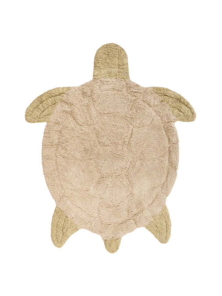Kinderteppich TORTIE  in Beige/Grün - (W) 110 x (L) 130 cm