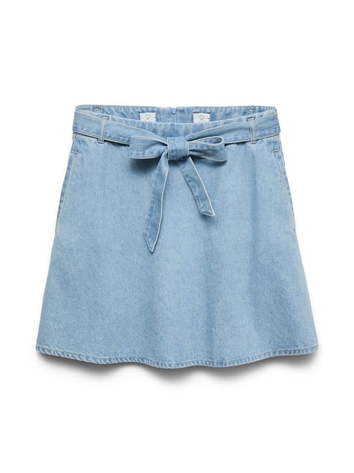 Rock mit Shorts in Light Blue Denim