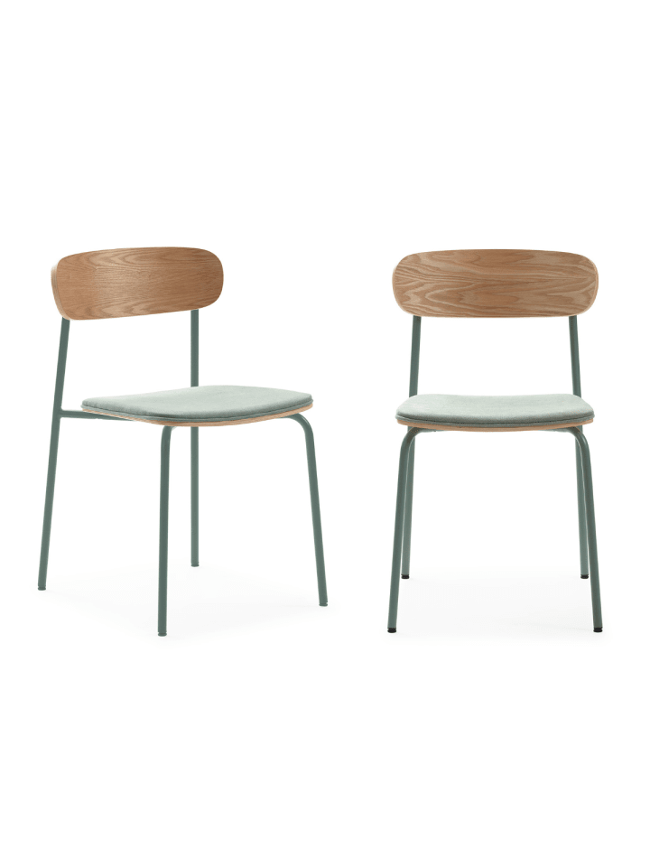 2er-Set Stühle ADRIANA in Aquamarin - (W)46 x (H)47 x (L)51 cm