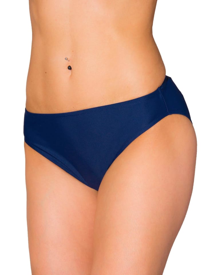 Aquarti Damen Bikini Hose mit mittelhohem Bund in dunkelblau