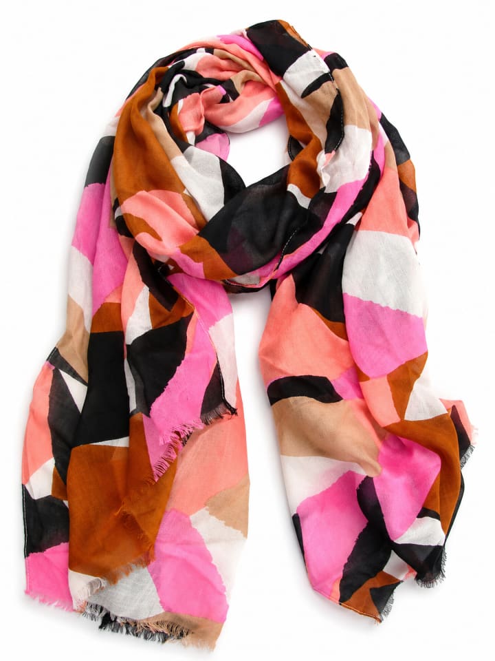 Schal mit geometrischem Design " Keo " in pink