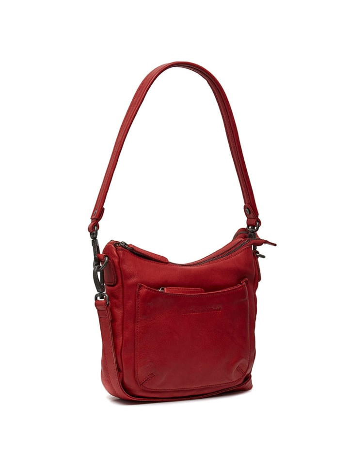 Caroline Schultertasche Leder 23 cm red