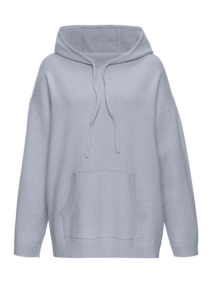 Hoodie in rauchblau meliert