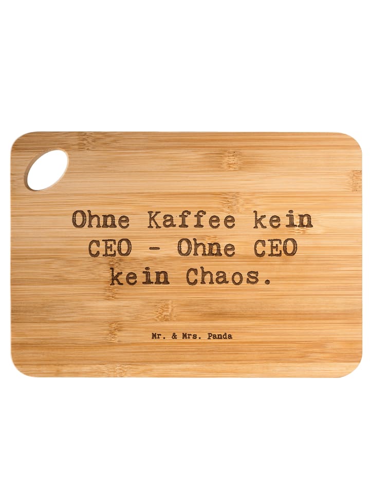 Schneidebrettchen Spruch ZeichenO ohne Chaos mit Spruch in Braun