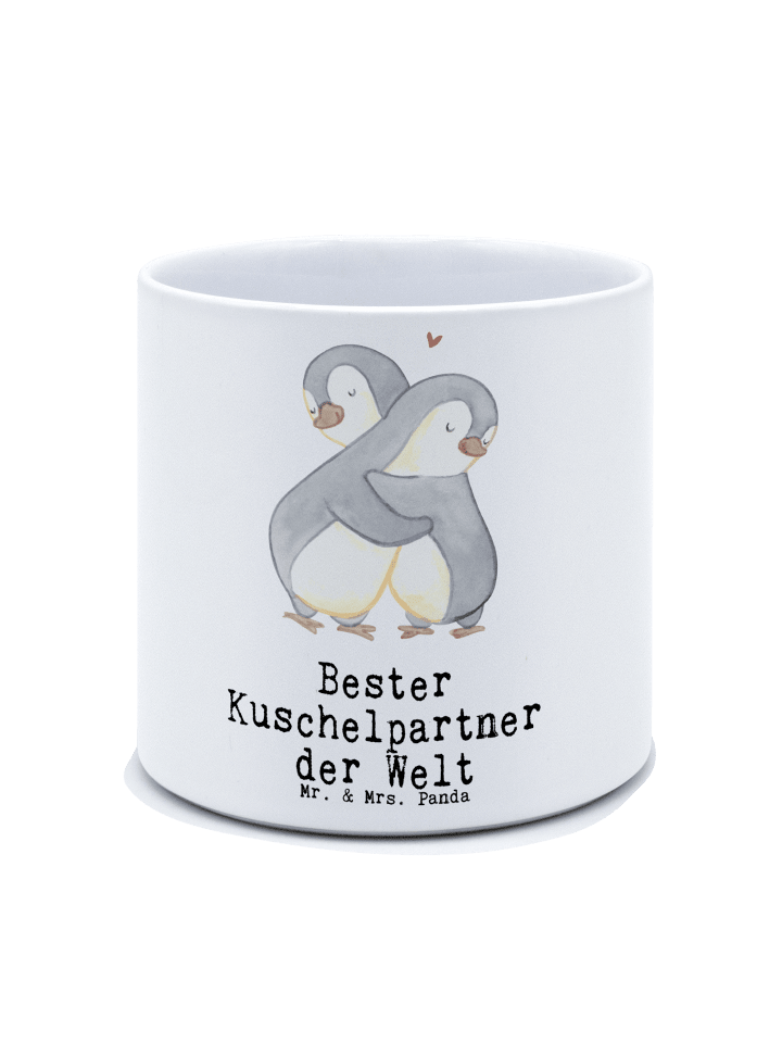Blumentopf Groß Pinguin Bester Kuschelpartner d... in Weiß
