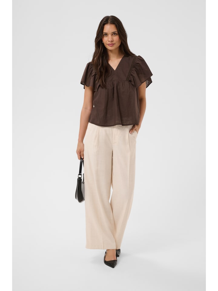 Kurzarm-Bluse KAkarli Regular fit in Coffee Bean