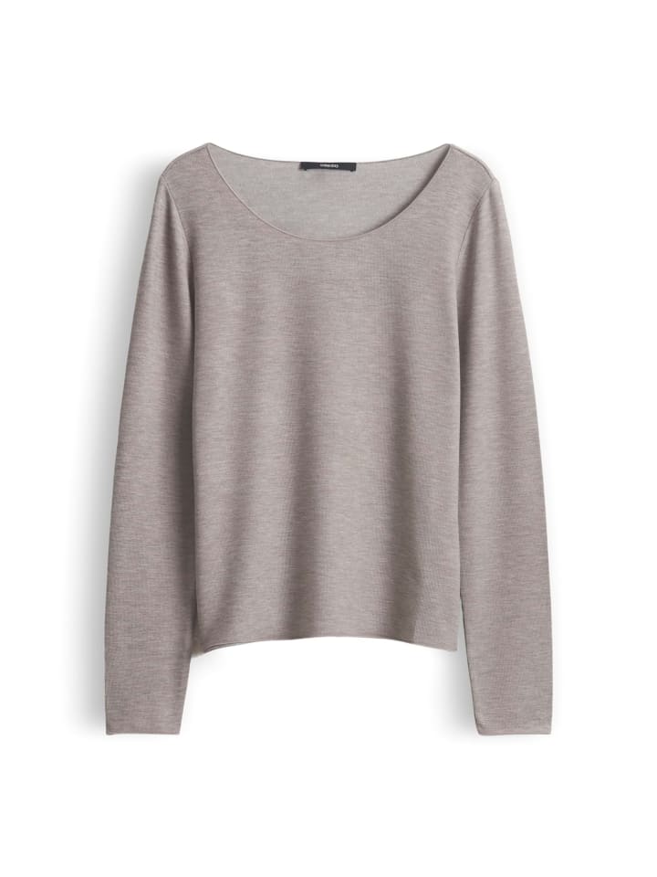 Kirosa soft long Langarmshirt in Taupewood Melange Light