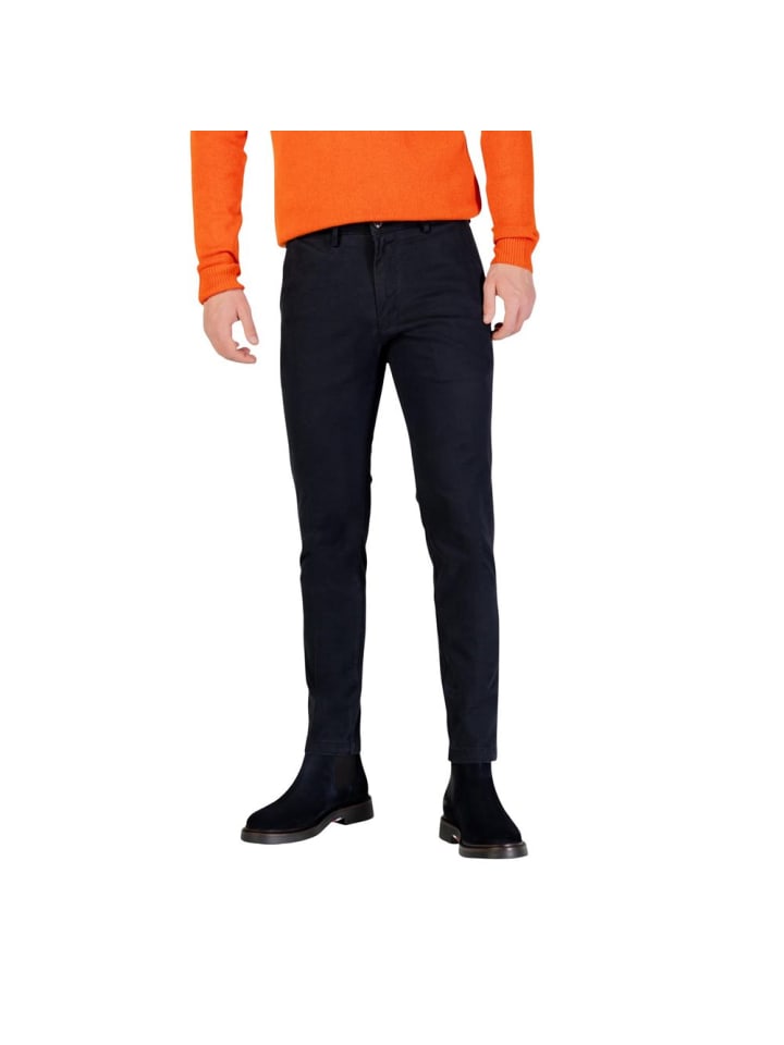 Blau Baumwolle Skinny-Hose