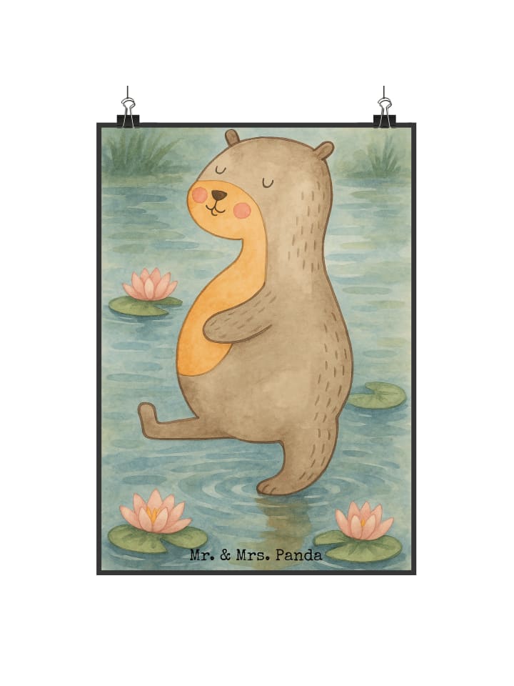 Poster Otter Bauch Design ohne Spruch in Weiß