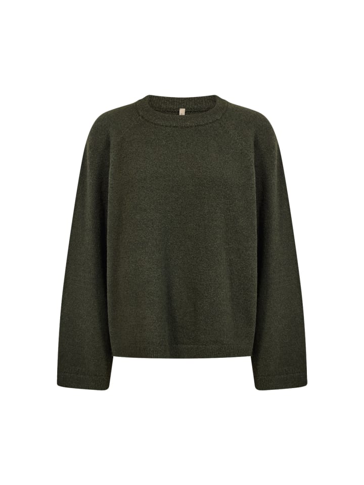 Pullover mit Rundhalsausschnitt und lockerer Passform in Forest Night Melange