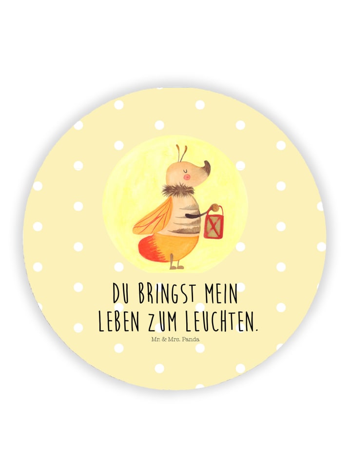 Magnet Glühwürmchen mit Spruch in Gelb Pastell
