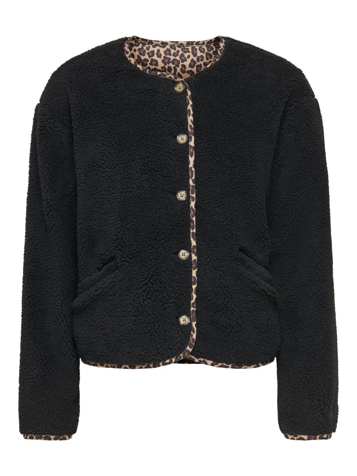 Teddyfell Jacke in Black
