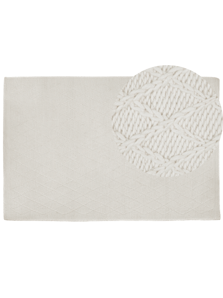 Kurzflor ERZIN in Weiß - (W) 160 x (H) 0.7 x (L) 230 cm