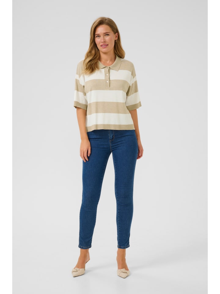 Strickpullover KAlizza Baggy fit in Feather Gray M./Chalk Stripe