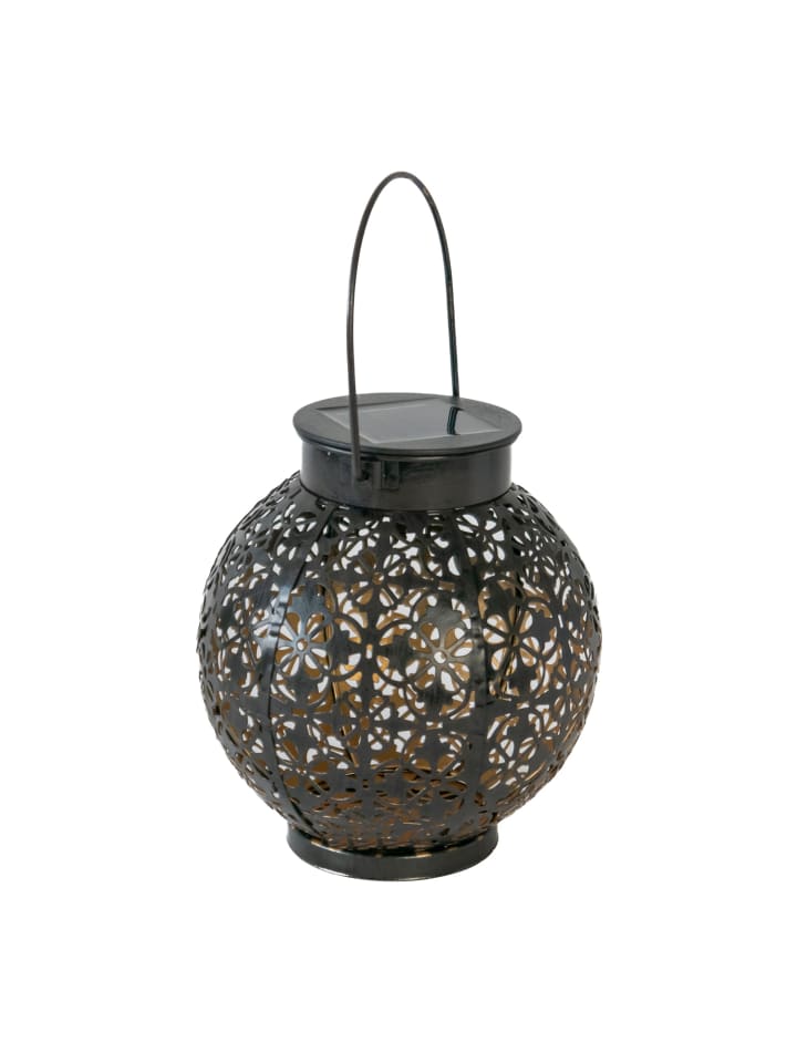 Solar Laterne Lampe Gartenleuchte in Schwarz