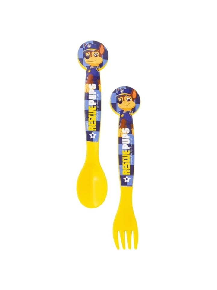 Paw Patrol Kinderbesteck Löffel und Gabel für Kinder in Gelb