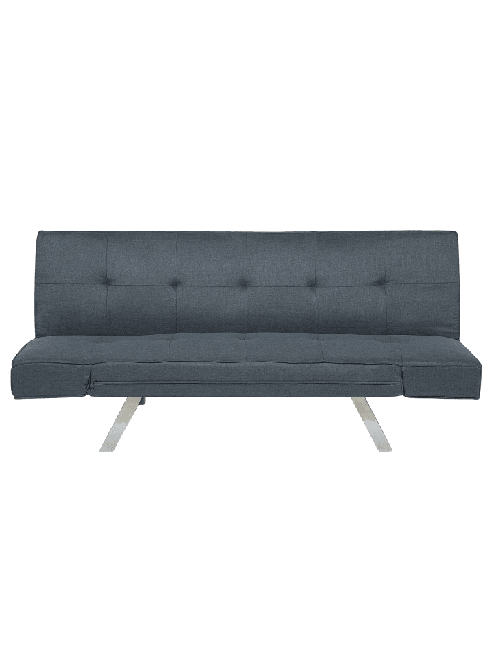 3-Sitzer Sofa BRISTOL in Blau/Silber - (W) 180 x (H) 84 x (L) 74 cm