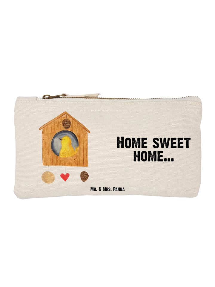 Federmappe Vogelhaus Home mit Spruch in Weiß