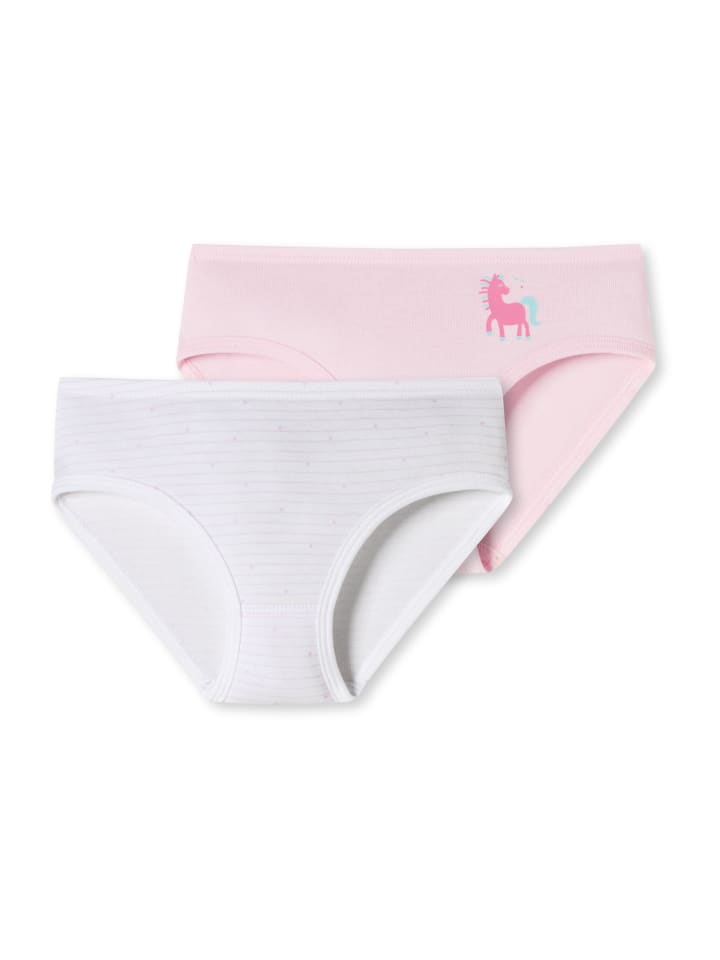 Hüftslips 2er-Pack Basic Kids in weiß/rosa