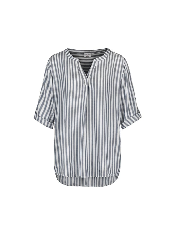 Langarmbluse in navy - white