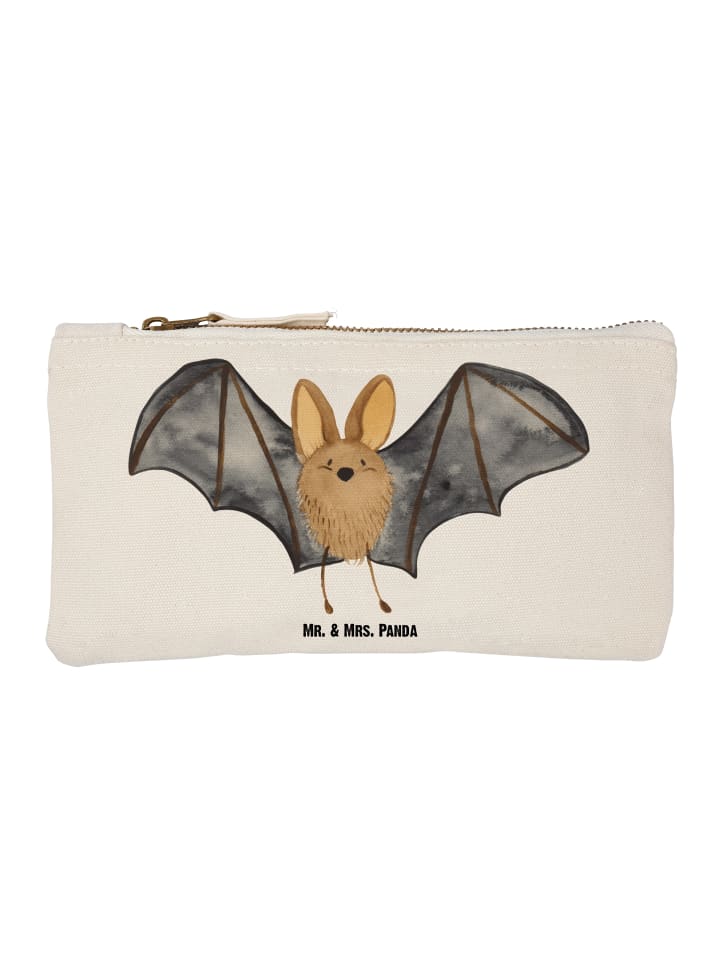 Kulturtasche Fledermaus Flügel ohne Spruch in Weiß