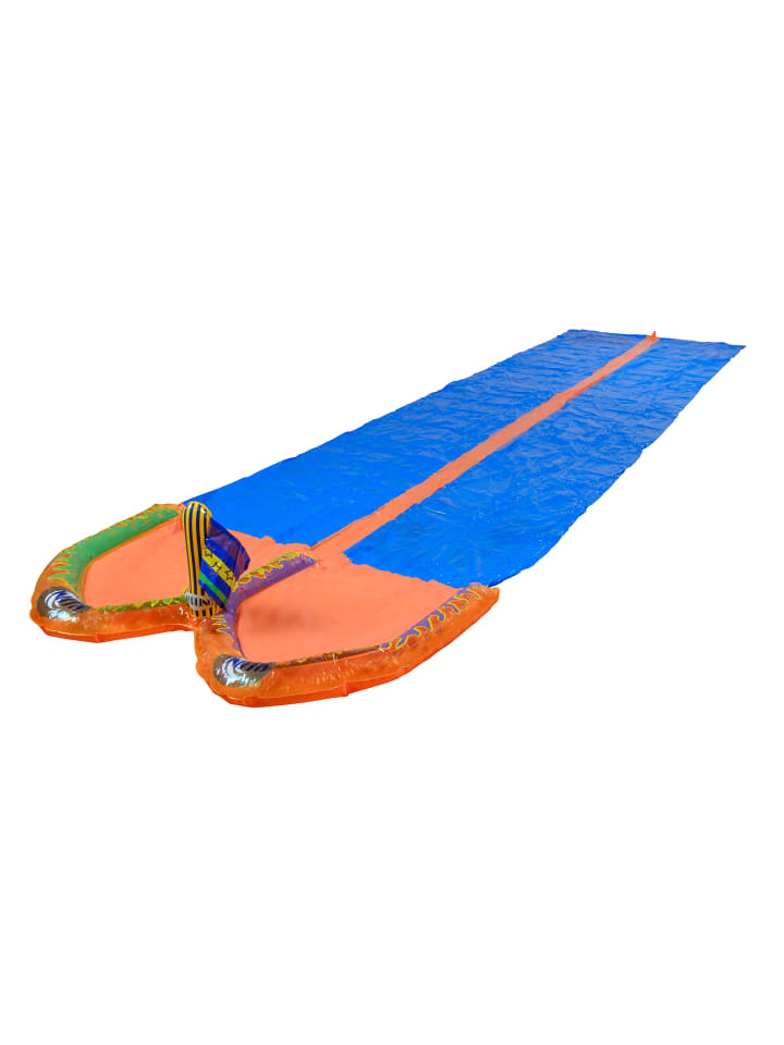 Wasserrutsche Doppelrutsche 650x180 cm mit Auffangbecken in mehrfarbig