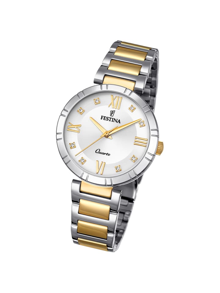Analog-Armbanduhr Festina Mademoiselle silber, gold mittel (ca. 33mm)