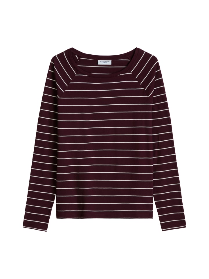 Gestreiftes Longsleeve relaxed in Dark Red