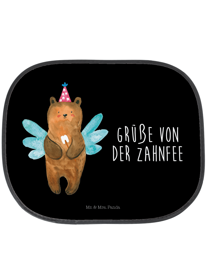 Sonnenschutz Auto Bär Zahnfee mit Spruch in Schwarz