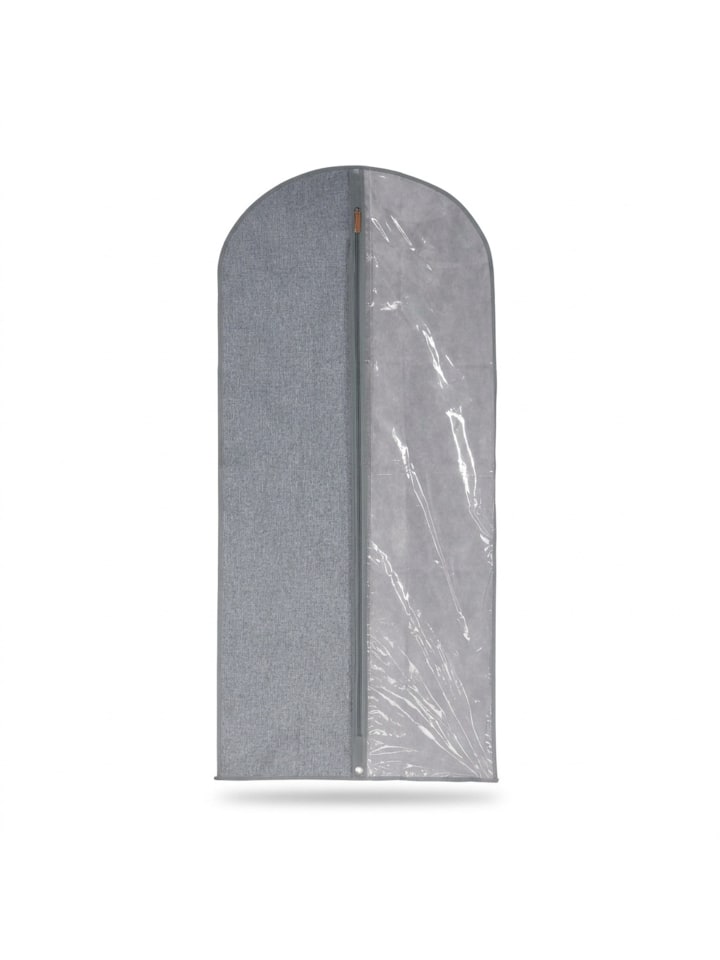 3 x Kleidersack in Grau/ Transparent - (B)58 x (H)135 cm