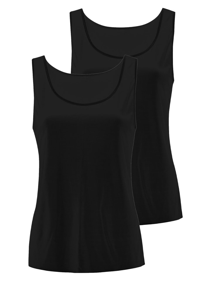 2er Pack Achseltop in schwarz