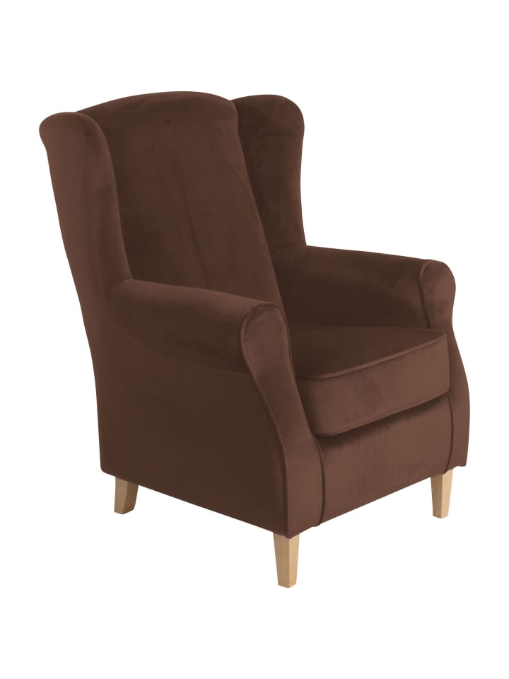 OHRENSESSEL Karlen Bezug Samtvelours Buche natur / braun