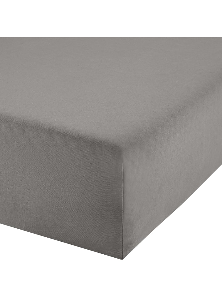 Single-Jersey Boxspring-Spannbettlaken Denver in grau