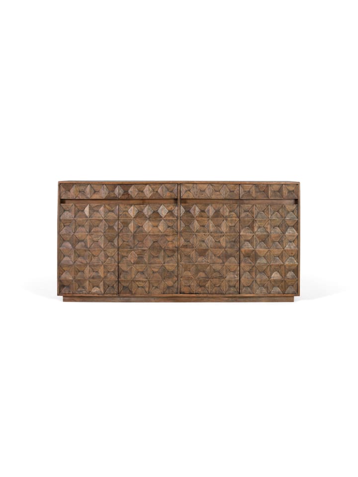 Sideboard aus Mangoholz mit gealtertem Finish in Brown