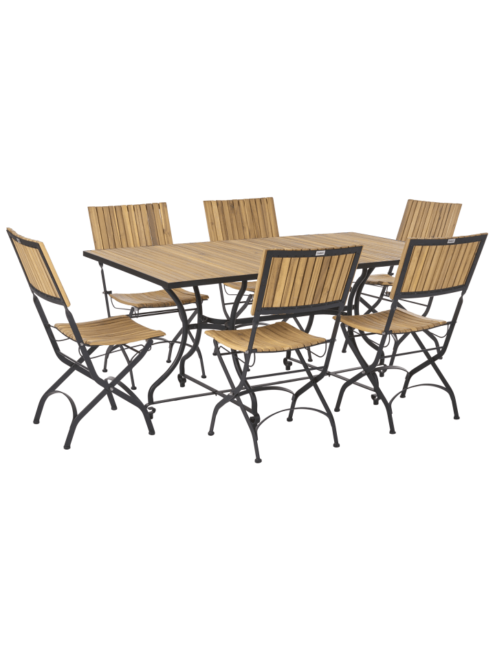 7-tlg Gartentisch Set LASCARI in Braun/Schwarz