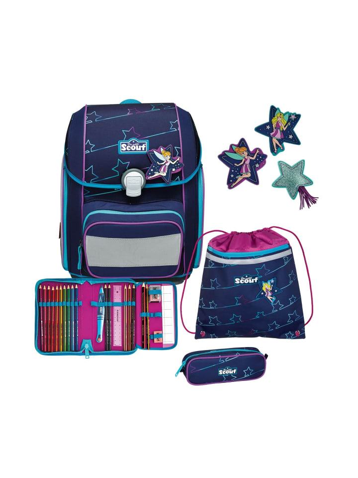 Grundschulranzen GENIUS Blue Star 5-tlg. in blau/lila