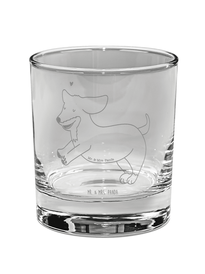 Whiskeyglas Hund Dackel ohne Spruch in Transparent
