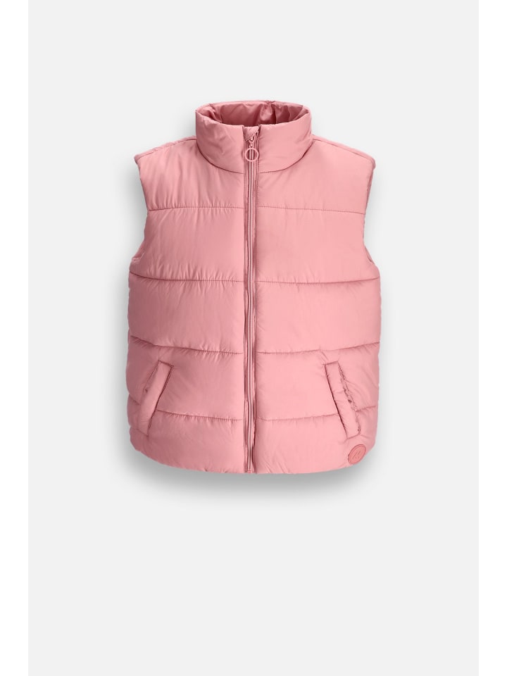 Gesteppte weste in gedämpftes Rosa