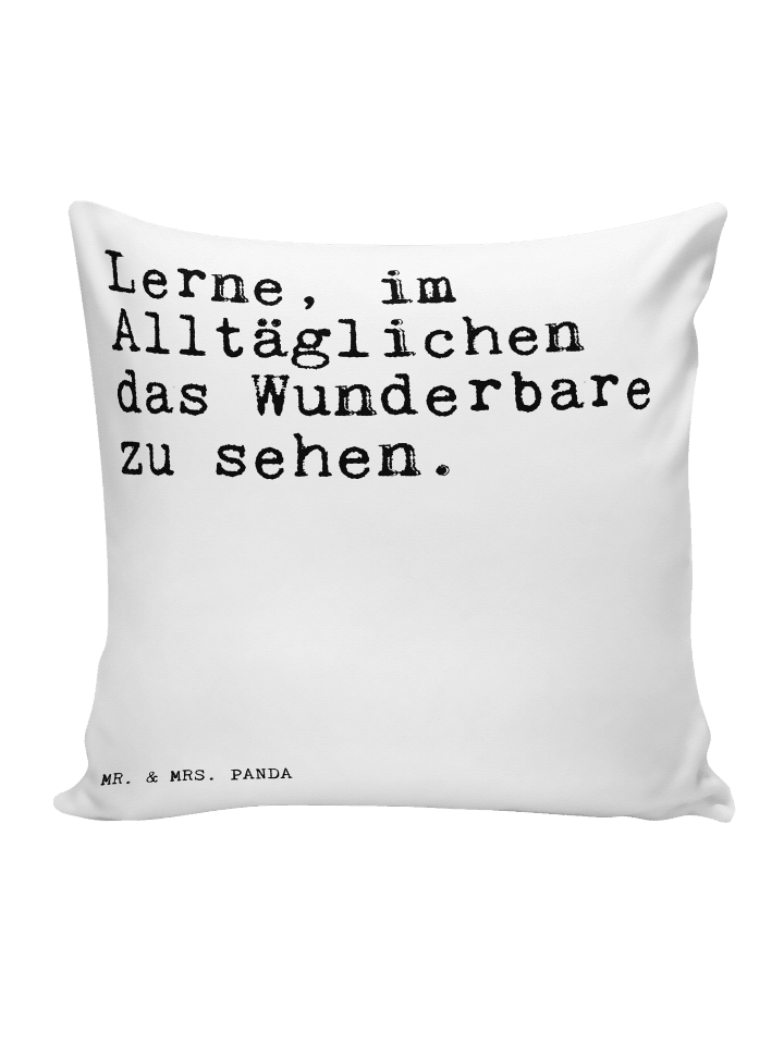 Sofakissen Lerne, im Alltäglichen das... mit Sp... in Weiß