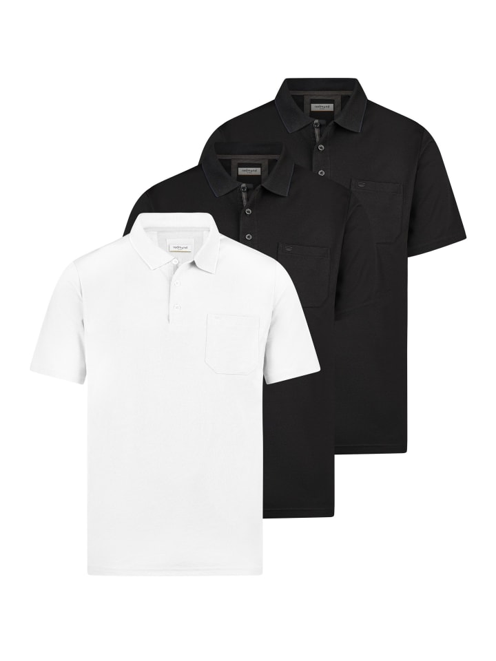 Poloshirt Basic in Schwarz / weiß