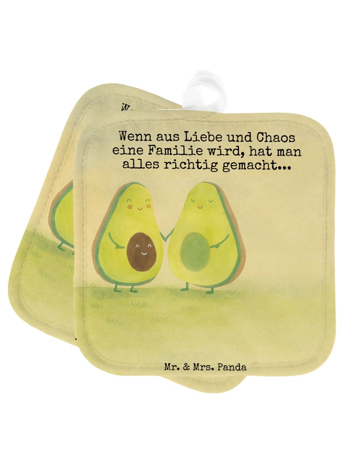 Topflappen Avocado Pärchen Design mit Spruch in Weiß